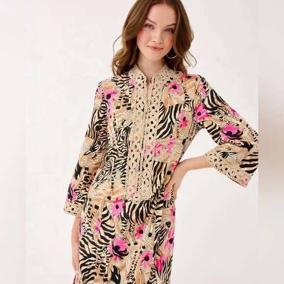 NWT Lilly Pulitzer Shealyn stretch maxi caftan Rutabaga El Morocco - Picture 2 of 7